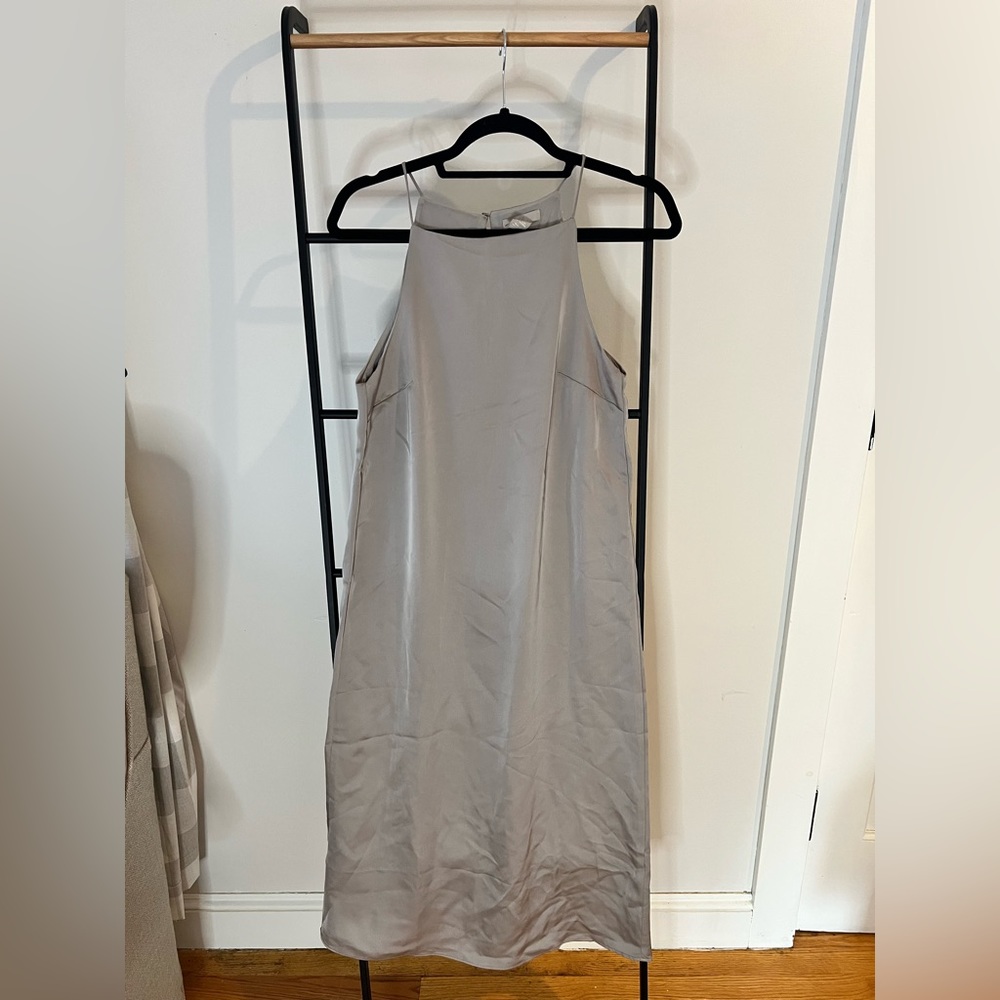 H&M Grey Satin Slip Dress Women's XS